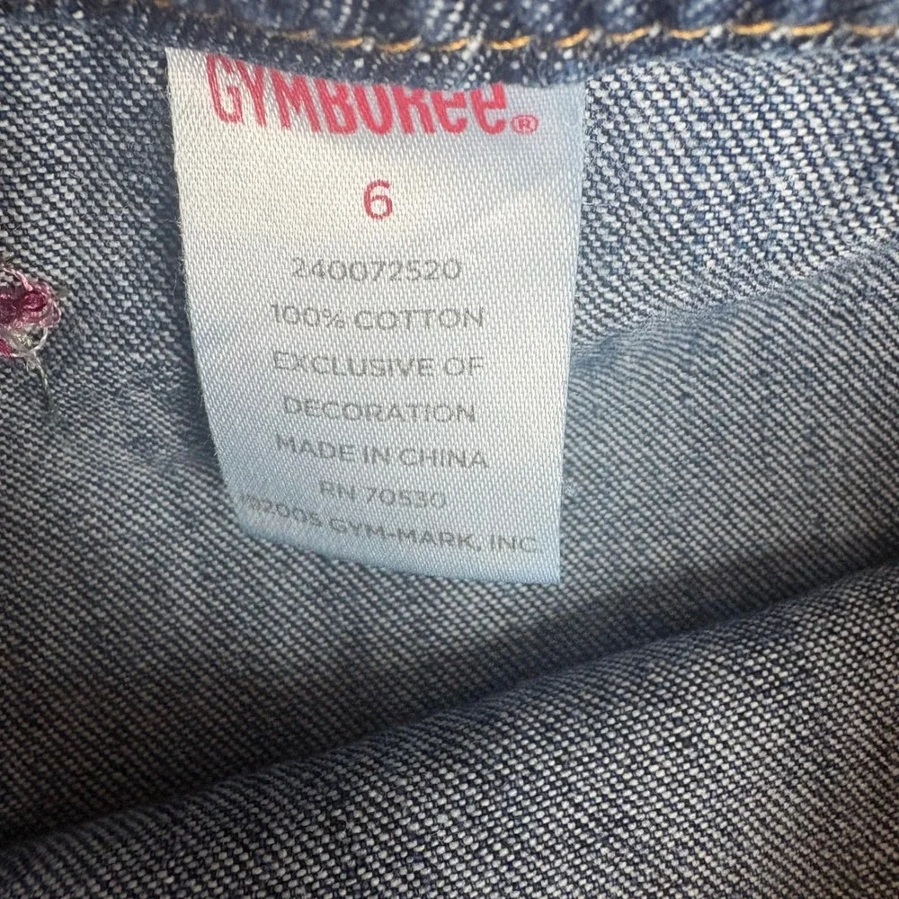 Gymboree Girls Denim Mini Skirt Floral‎ Embroidered Blue Cotton Size 6 Vintage